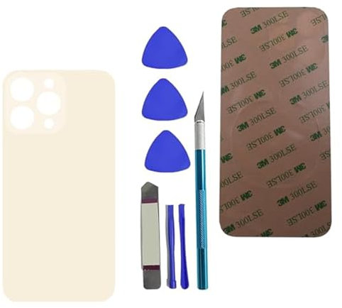 Peixiong Tapa Trasera 13 Pro MAX - Cristal Trasero de Repuesto para iPhone 13 Pro MAX con Kit de Herramientas Repar y Adhesivo preinstalado (Dorado)