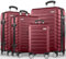 tillvex® Reisekoffer Set 4-TLG. + Gepäckwaage, 8X Koffergurte & 4X Kofferanhänger | Kofferset 4 Rollen | Trolley Gepäck Koffer TSA Schloss | Rollkoffer Hartschalenkofferset S-M-L-XL (Rot)