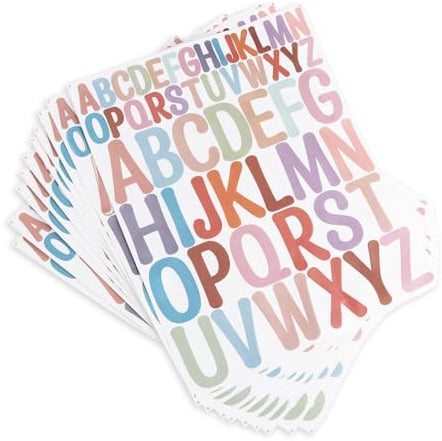 Buchstaben Aufkleber, 520 Stück/10 Blatt personalisierte Klebebuchstaben | Bunt Selbstklebende Vinyl Sticker Handmade, Wetterfest für Postfach, Schilder, Adressnummer, DIY