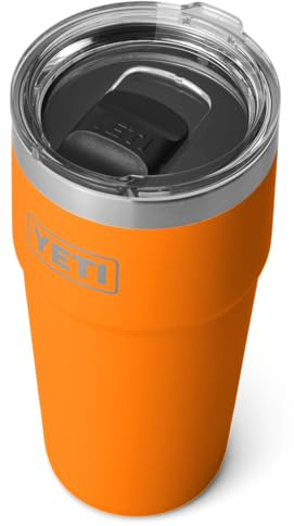 YETI Rambler Cup, Vacuum Insulated Stainless Steel Stackable Cup with Magslider Lid, King Crab, 20 oz (591 ml)