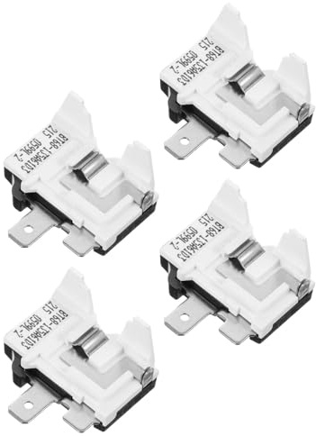 Refrigerator Compressor Starter Relay 0.5hp 4pcs White Plastic Metal | Overload Protector, Consistent Temperature Control, Easy to Install for Commercial Refrigerators and Food Preservation