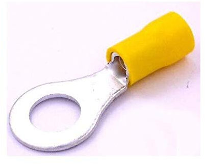 Kabelschuhe x 50 - Kabelringschuhe/Ringkabelschuhe Gelb, M8 - Lochdurchmesser = 8.4mm - Quetschverbinder, Isolierte - Für Kfz, Elektronik und Hobby