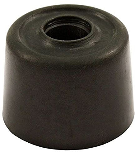 Merriway BH02255 (4 Pcs) Small Door Stop (1.1/8 inch) Diameter Floor or Wall Mounted Black - Pack of 4 Pieces