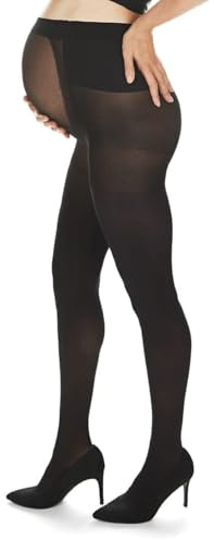 Memoi Women's Maternity Opaque Tights (Black) (S/M, Black)