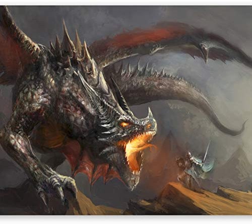 Wallpaper - Wall Mural 350x256 cm / 137.8 x 96.5 - Non-Woven Premium Art Print Fleece Wall Mural Decoration Poster Picture Design Modern - Dragon g-A-0080-a-c