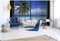 Vlies Fototapete STRAND HINTERM FENSTER 375 x 250 cm | Vliestapete - Wandtapete inklusive Kleister | PREMIUM VLIES QUALITÄT