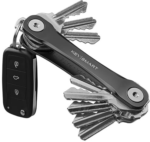 KeySmart Flex - Llavero y organizador de llaves compacto (hasta 8 llaves, Negro)