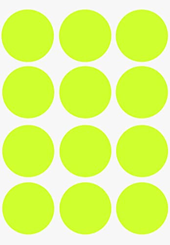 Klebepunkte Neon Gelb 38 mm Aufkleber – Sticker zur Farbcodierung Größe 3,8 cm Etiketten 180 Vorteilspack von Royal Green