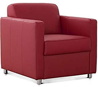 CAVADORE Corianne Sessel, mit Federkern, Ledersessel Design, 78 x 80 x 83, Echtleder: rot