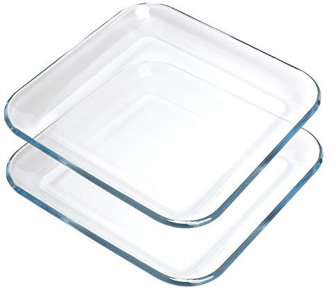 FOYO Tempered Glass Dessert Plates/Dinner Plates Rectangle Plates Set