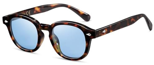 SHEEN KELLY TR90 Polarisierte Sonnenbrille für Männer Frauen Retro Runde Sonnenbrille Photochrome Linse