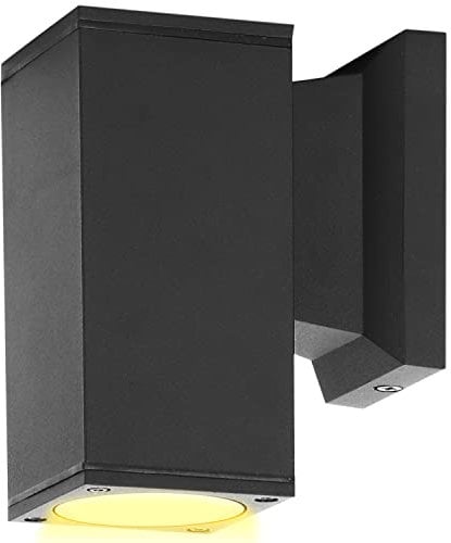 Aigostar LED Wandleuchte GU10 Aluminium Außenwandleuchte Wasserdicht Außenleuchte Außenlampe Wandspot für Innen und Außen,Schwarz