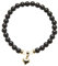 Bello London Bettelarmband mit schwarzen Onyxperlen und einem vergoldeten Herz - Rae B09
