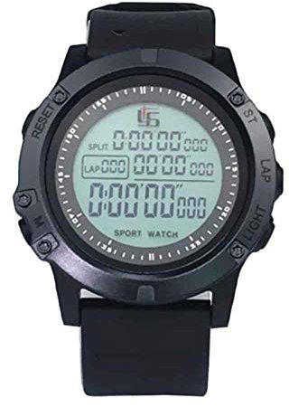 Orologio da arbitro con timer e luce notturna, conto alla rovescia, cronometro per istruttori sportivi, quadrante grande, luminoso, orologio sportivo (nero)