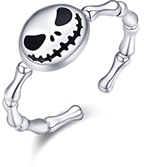 Halloween Ring,925 Sterling Silber Ringe Weihnachten Ringe Kürbis könig Halloween Geschenk Schmuck für Damen