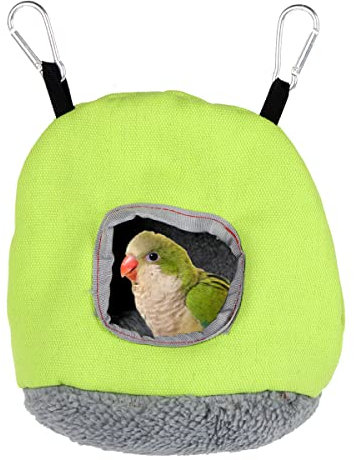 XiXiRan Warmes Vogel Winternesthaus, Vogelbett-Papageien Nest，Rundes Warmes Vogelnest, Hängematte Hängen Höhle Käfig Plüsch, Hängen Käfig Zelt Winter, Hamster Bett (Grün)