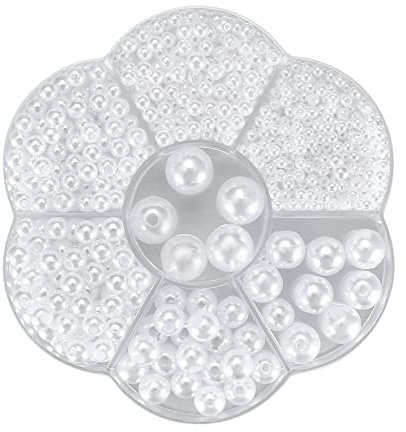 1180 Pcs White Mixed Crafting Beads Pearls