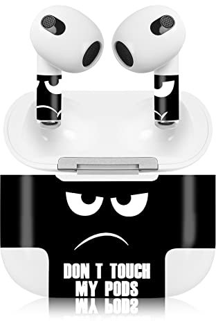 Finest Folia Aufkleber Set kompatibel mit Apple AirPod 3 kabellose Bluetooth Kopfhörer und Ladecase Vinyl Folie Skin Design Cover passgenau R189 (3. Generation, 04 Don't Touch)
