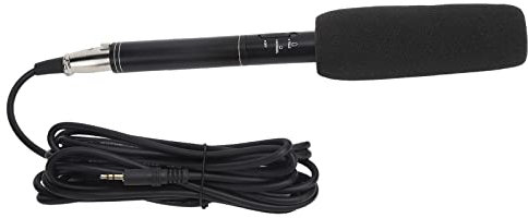 PUSOKEI Camera Microphone, HighSensitivity Handheld Interview Microphone, Recording Amplifiers Interview Microphone, Photography Shotgun Mic for Large Scale Meetings, Interviews, Outdoor(Black 28cm)