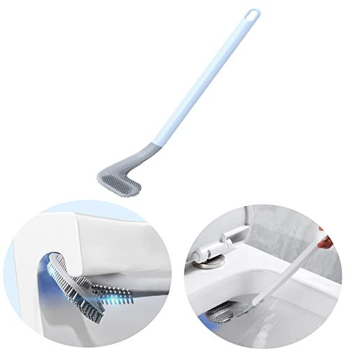 Golf Toilet Brush, Flexible Bendable Silicone Bathroom Toilet Cleaner Brush, Long Handled Toilet Brush Cleaner Brush with Holder