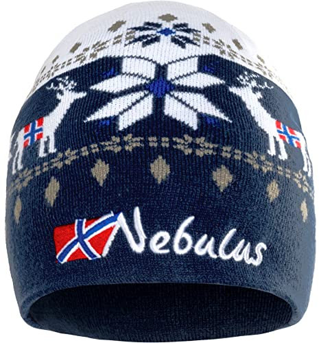 Nebulus Unisex Mütze Infinity, warme, kuschelige Mütze, Beanie im Norweger-Style, Navy - OneSize