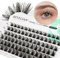 BEYELIAN Faux Cils Individuel 72 Pcs D+ Curl 10-16mm Extension de Cils DIY Cluster Lashes Réutilisables Bande noire pour usage personnel à la maison (Sparkling)
