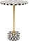 Kare Design Beistelltisch Domero Star Weiß/Braun, Durchmesser 40cm, Wohnzimmertisch, Beistelltisch rund, Couchtisch, Stahlgestell, Beistelltisch Couch, 60x40x40cm (H/B/T)