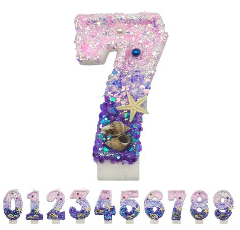 Vordpe Geburtstagskerzen Zahlen 7, funkelnd für Kerzen Geburtstag, Kinder Tortendeko Geburtstag, für Geburtstagsfeier, Partyfeie, Jubiläum, Geburtstagsdeko