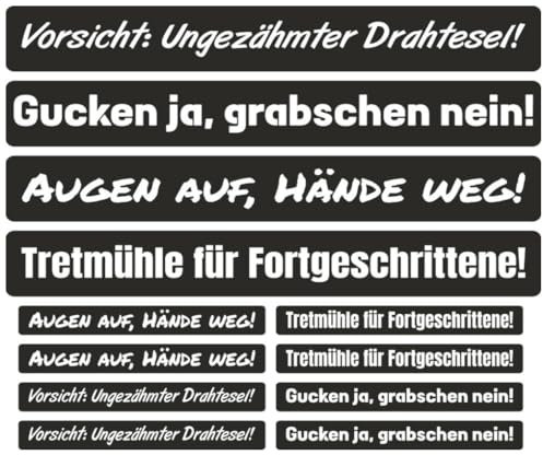 Samunshi® 12x Aufkleber Sprüche Set - Für Auto Motorrad Fahrrad Helm - Autoaufkleber Sticker Tuningaufkleber Laptop Notebook