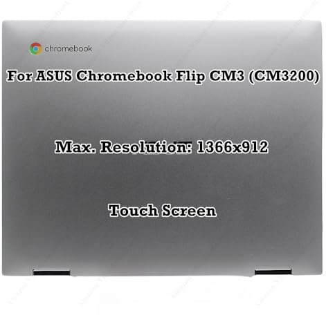 toplcdled Sliver 12 Replacement for ASUS Chromebook Flip CM3 CM3200 HD 1366x912 LCD LED Screen Touch Panel Assembly Display Complete