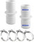 Schlauchverbinder 32mm Set mit 4 Stück Edelstahl Schlauchschellen, Weiß Poolschlauch Adapter-Schlauchadapter-Doppelschlauchtülle(2pcs)