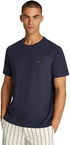 Tommy Hilfiger Men’s Short Sleeve Round Neck Essential Regular Fit T-Shirt, Blue (Desert Sky), S