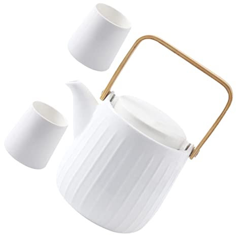 DECHOUS Teiera in Ceramica Set da Teiera con Tazze da tè Tazze per Bere Il tè Bollitore per Il tè da Casa