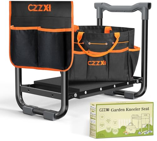 CZZXI Garten-Kniebank und Sitz, breitere und dickere Knieunterlage | Robuster Gartenhocker mit Tasche und Tasche für Gartenwerkzeug/Gartenbank/Stuhl, Geschenke für Frauen, Senioren