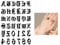 Lot de 2 feuilles de tatouages temporaires pour doigts Alphabets Numéros Tatouages Faux Tatouages SKM011x2