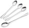 ASAB Pack of 4 Latte Spoons Stainless Steel Long Handle Spoons 19.5cm Silverware Cocktail Mixing Bar Spoons Ideal for Latte Coffee Espresso Hot Chocolate Hot Drinks Dessert Ice Cream Sundaes (Sliver)