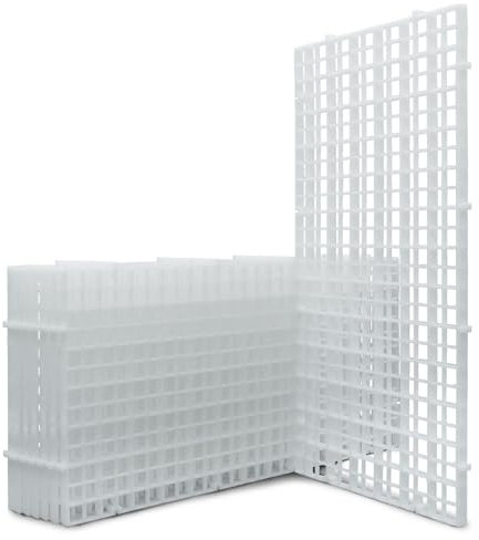 LINLAN 4 Stück 15x30cm Kunststoffgitter-Aquarium, Aquarium-Trennwand, Aquariumteiler für Bodenschutz und Aquascaping-Unterstützung (Weiß-ohne Zubehör)