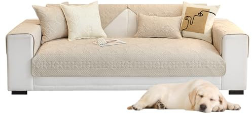 ZYBSLCSY Sofabezug 1 2 3 4 Sitzer, Sofa überzug Couchbezug L Form, Anti-Rutsch Sofabezüge, Ecksofa Sofa Couch überwurfdecke, Baumwolle Weicher Sofahusse (Khaki,70 * 180cm)