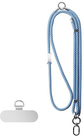 pitaka 3-in-1 Schlüsselband Handykette Verstellbarer Robust Handy Lanyard mit PU Schlaufe 3 Tragestile für Handyhüllen Ozean Blau