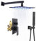 NBAAVBJV Shower s Duschmischer-Set mit beleuchtetem Duschkopf, Regenduschen-Wasserhahn-Set, Schwarz, A