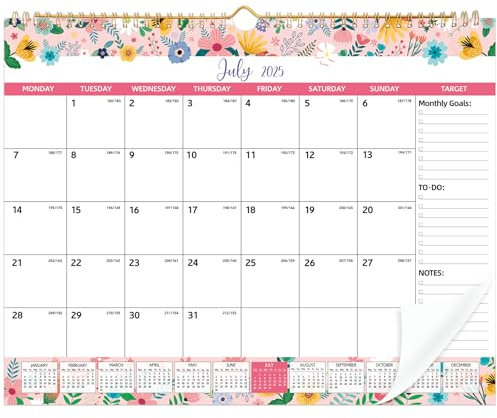 Wall Calendar 2025-2026 UK, Large 2026 Calendar Family Planner Month to View, Monthly Calender from Jul. 2025-Dec. 2026, for Home Office Planning Orgnizing, 37 x 30 cm
