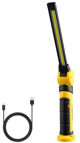 Napatyre LED Torch Rechargeable, 4000mAh Rechargeable Work Light with 120° Rotate & Magnetic Base, 1000 Lumens Portable Inspection Lamp 3 Modes Mechanic Light for Home Work Emergnecy Use (1 Pack)