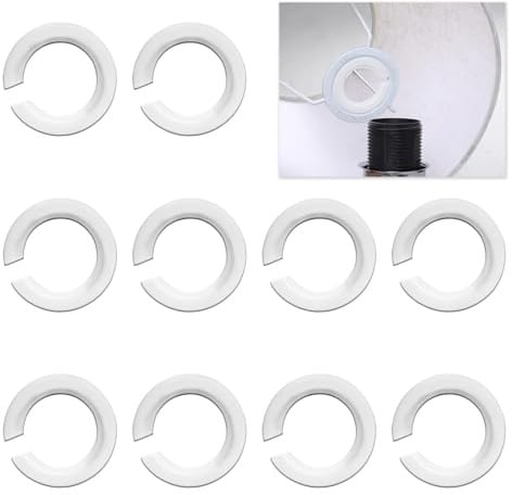 10 Pcs E27 to E14 Lampshade Reducer Rings, Plastic Lamp Shade Ring Converter, 42mm to 29mm Reducer Adapter Ring for Light Shades Fitting, Duplex Rings for Mounting E14 Bulb in E27 Shades, White