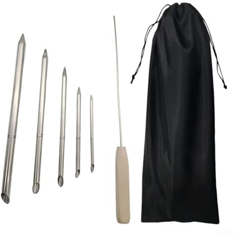 Bulevisiter Lot de 6 outils de fractionnement de corde avec 5 aiguilles à tresser en acier inoxydable et tiges de poussée pour treuil de voilier, escalade, bateau d'escalade, corde, épissures de corde