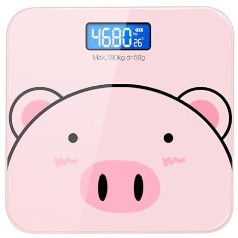 Smart Electronic Body Weight Scale, Accurate Digital Bathroom Scale with USB Charging, Adorable Automatic Weighing for Women, Cute Cartoon Design Personal Health Monitor