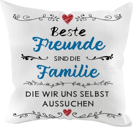 teikart Beste Freundin Freund - Kissenbezug 45x45CM Beste Freundin Geschenke Geburtstag Geburtstagsgeschenk Geschenk für Besten Freund
