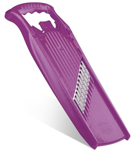Börner by Reston Lloyd Wave-Waffle Power Line • Crinkle Cut/Spirelli Gemüseschneider • Hobel für Wellen-Waffelschnitt-Stil • Mehrere Dickenoptionen • Made in Germany, Lila