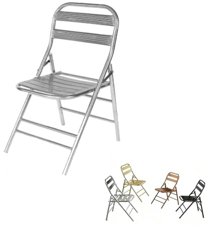 MACAGGTNTU Edelstahl Klappstuhl Tragbarer Klapphocker Barstühle Küchenhocker Klappbar Metall Stuhl Für Küche Garten Balkon, Sitzhöhe 45cm(Silver)