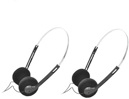 2Pcs Retro Over-Ear Headphone,Vintage Feelings Underwire Headphones,Retro Lightweight Earphones,Hi-Fi Stereo Earphone Headset,Headphone,for Most Mobile Phones Playback Pevices Headphones (Black)