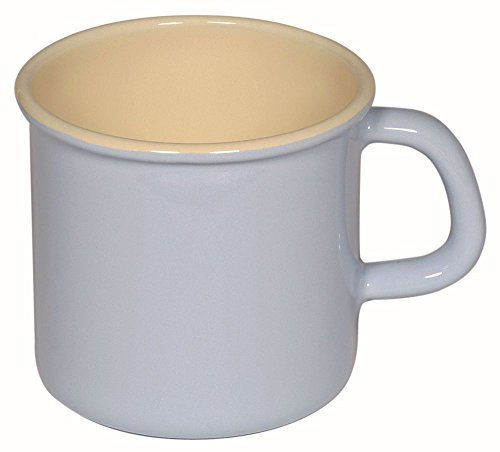 Riess, 0222-006, Topf mit Bördel (Trinkbecher) 9, CLASSIC- PASTELL, Farbe blau, Durchmesser 9 cm, Höhe 9.3 cm, Länge mit Griff 13 cm, Emaille, Induktion